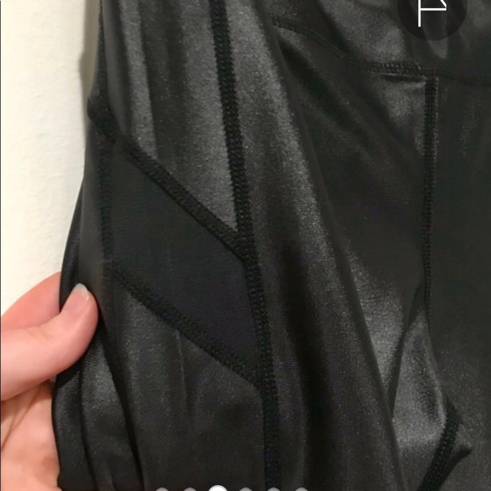 🧩 Mono b Faux Liquid Leather Leggings ✨ Large 🧩 - Picture 2 of 7